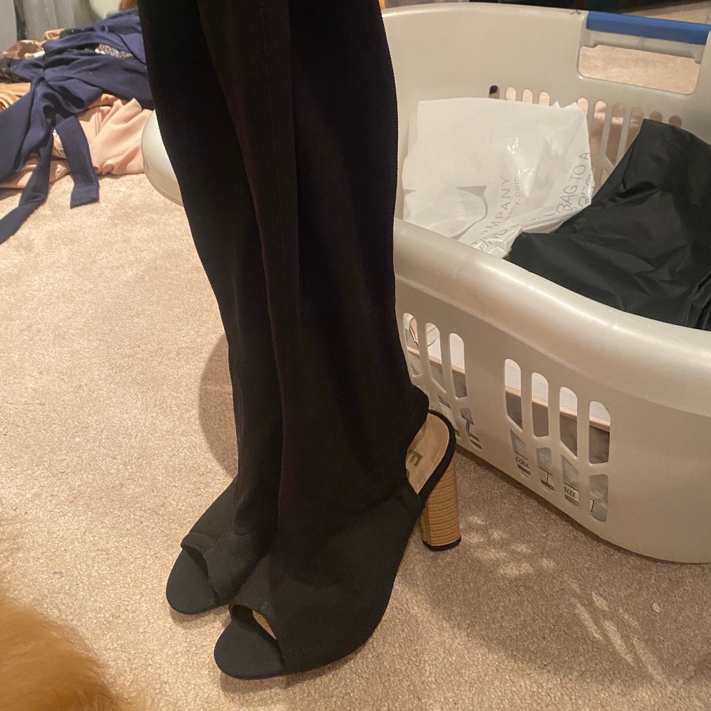 Over the Knee Peep Toe Boots